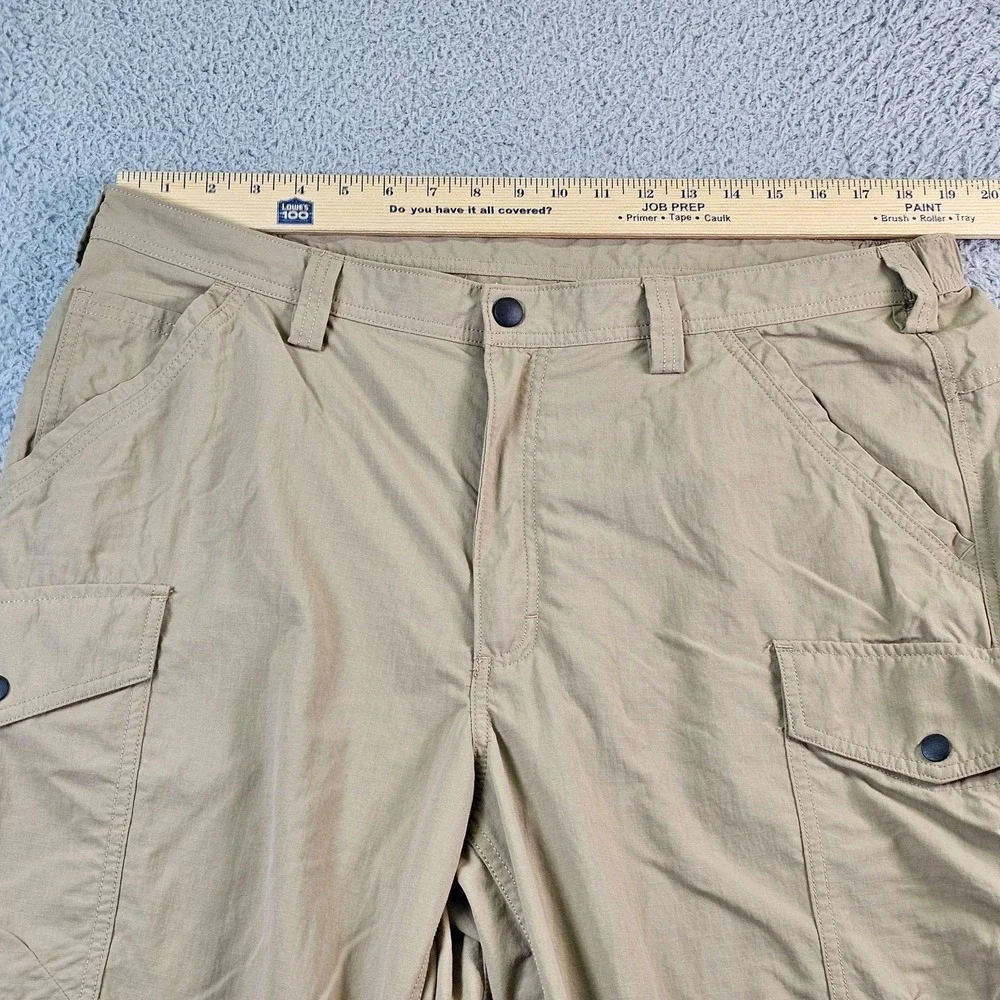 Duluth Trading Co Cargo Pants Mens 40x30 Beige Nylon Lightweight Hiking Outdoor